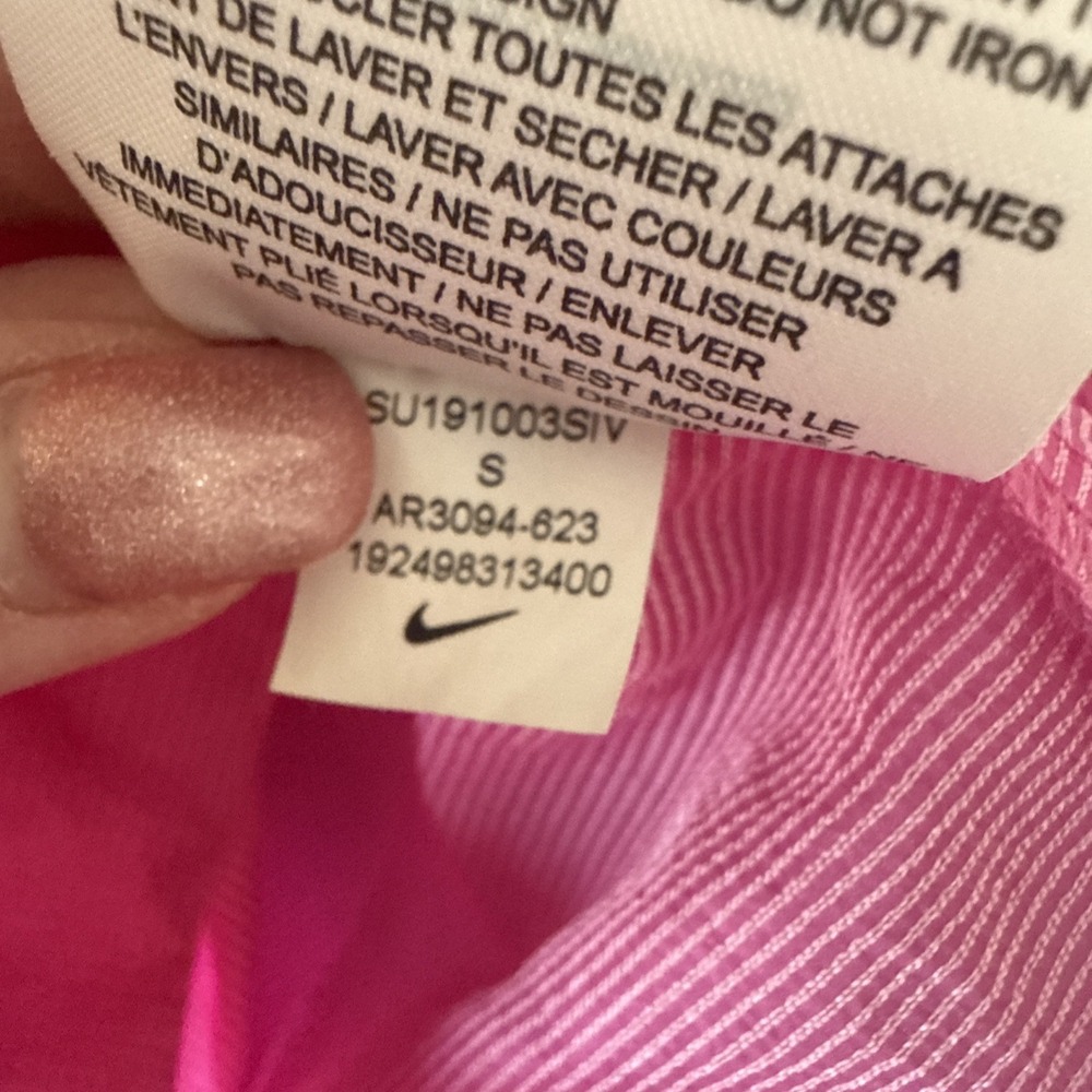 Nike Hot Pink Nylon Blend Hoodie Windrunner Jacket Women's S Running Athletic - Picture 11 of 13
